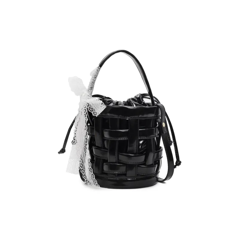 RUIPAI PU Bucket Bag Handbag Women's Black/Ecru/Blue/Silver/Pink-1