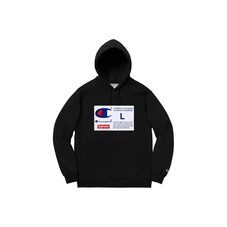Supreme X Champion Label Hooded Sweatshirt-0