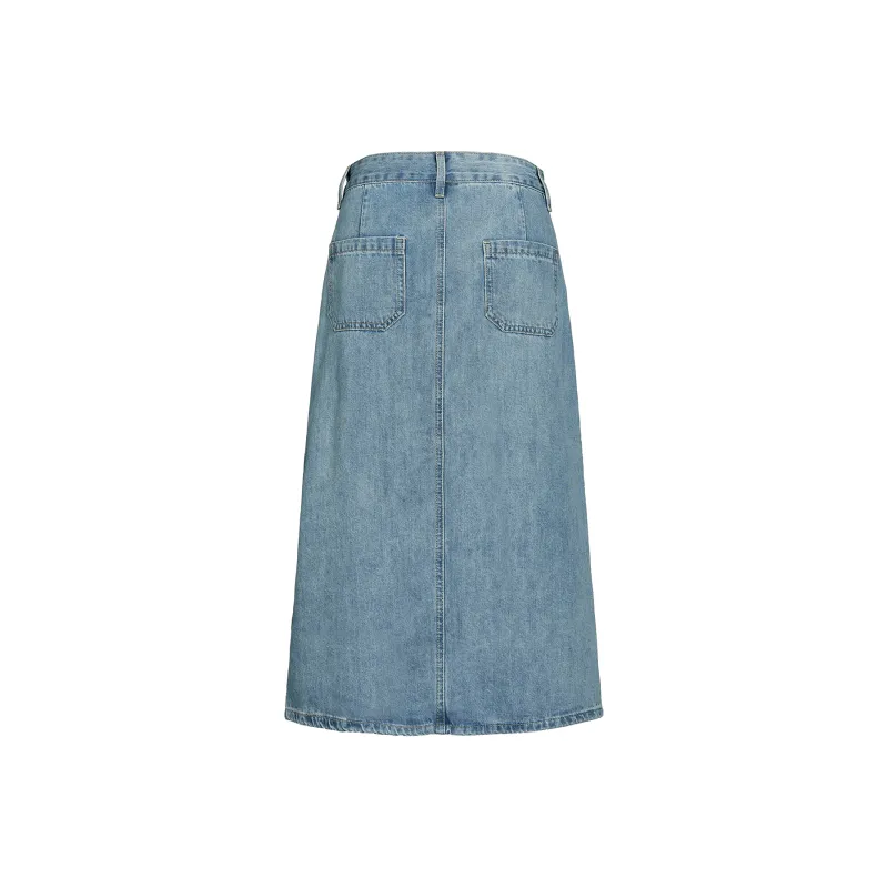 MTHE Denim Long Skirts Women's Dark Blue-5
