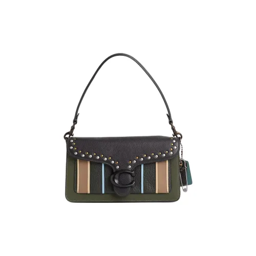 COACH Tabby Polished Pebbled Leather Crossbody Bag, Shoulder Bag Medium Size Women's Green
