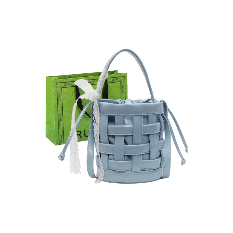 RUIPAI PU Bucket Bag Handbag Women's Black/Ecru/Blue/Silver/Pink-16