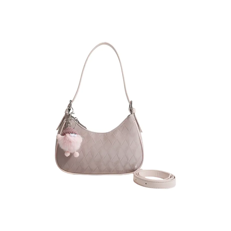 NOMK PU Shoulder Bag Women's Pink/Black/Ecru-5