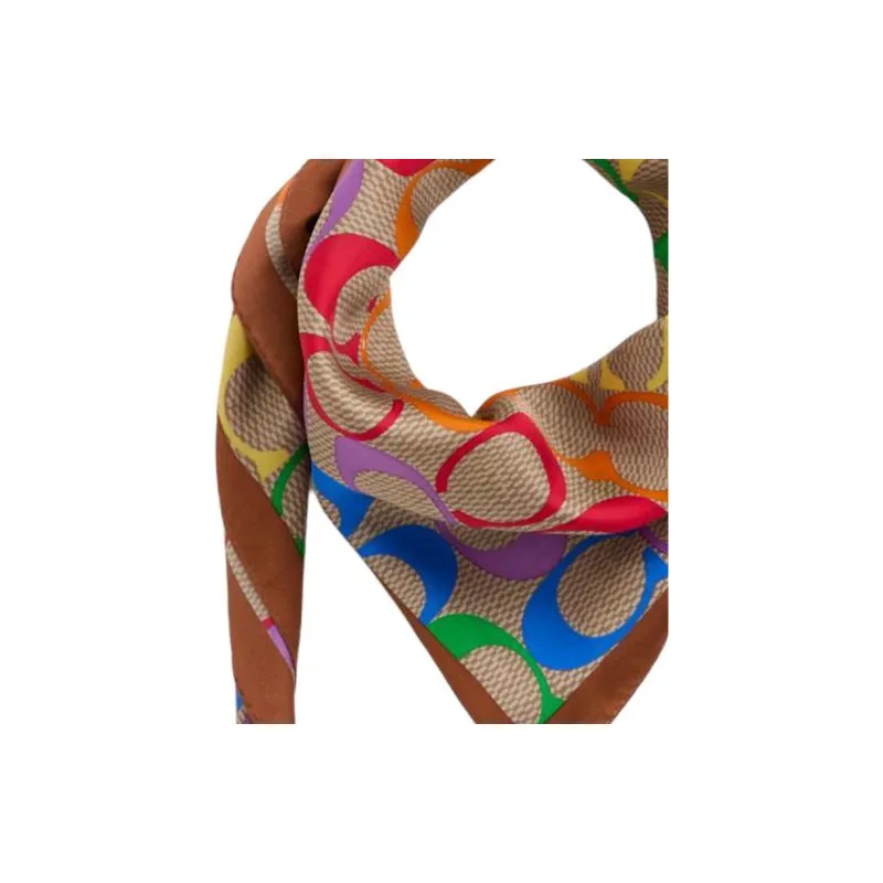 COACH Silk Scarves Unisex Multicolor-2