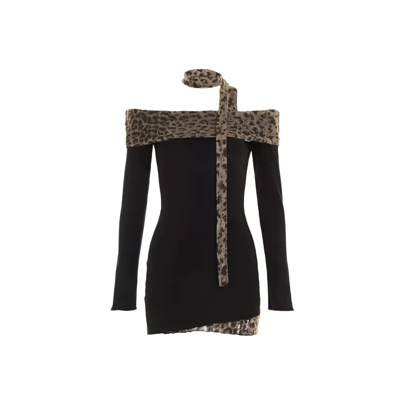Fashion Long Sleeved Dress Women's Classic Black-0