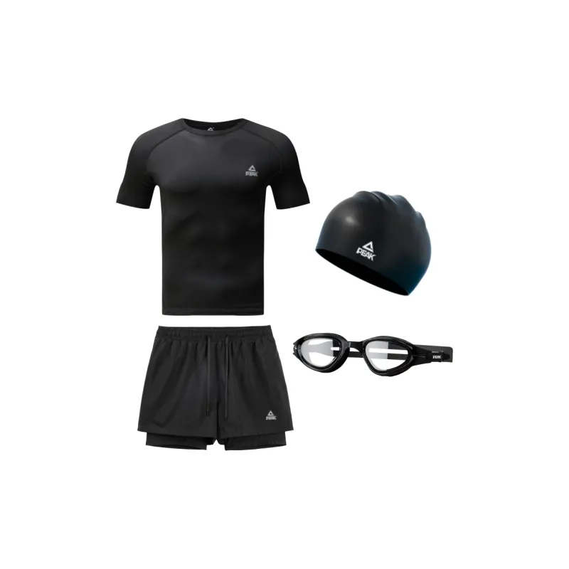 PEAK Swimming Sets Men's Four Piece Set Black-0