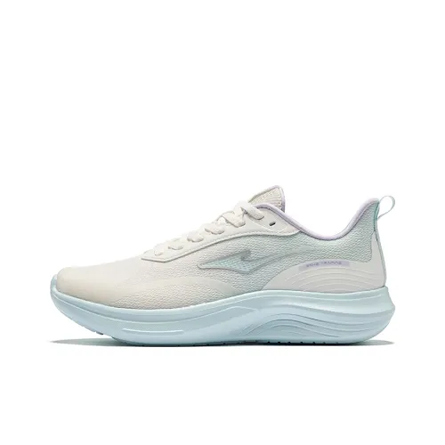 Erke Yunyi Cushioning Breathable Rebound Low Top Casual Running Shoes Women's White Well Sky Blue