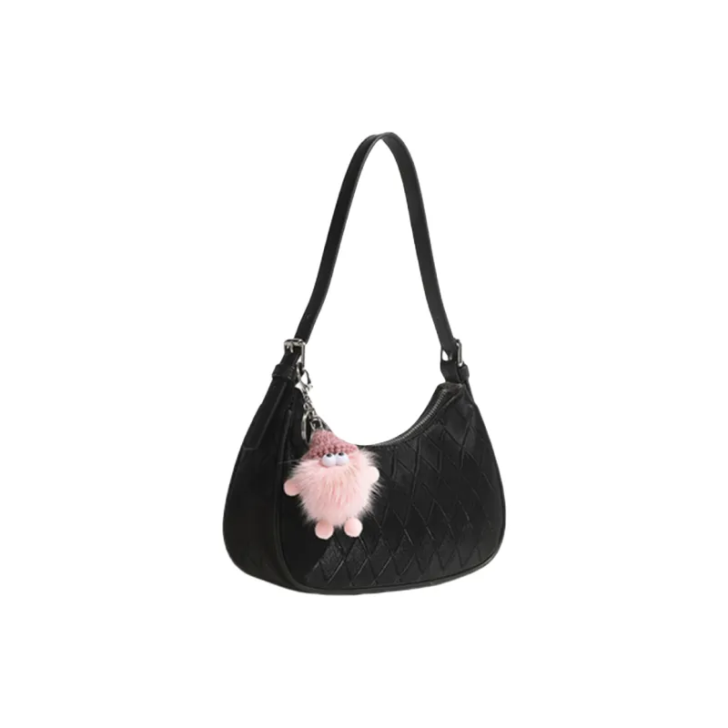 NOMK PU Shoulder Bag Women's Pink/Black/Ecru-7