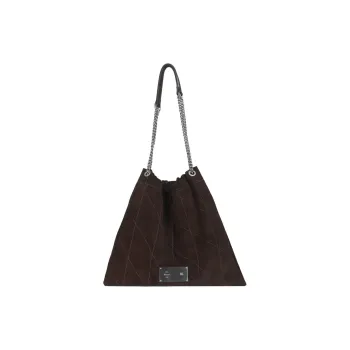 Kikawa Card Synthetic Leather Tote Bag, Shopping Bag, Shoulder Bag Large Size Women's Caramel Brown