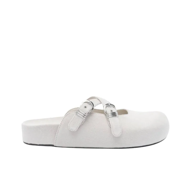 Vic Matie Slip Resistant Closed Toe Slippers Women's White-1