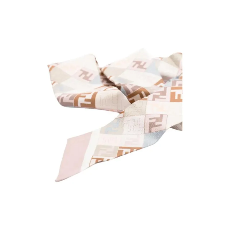 FENDI Monogram print Silk Scarf-2