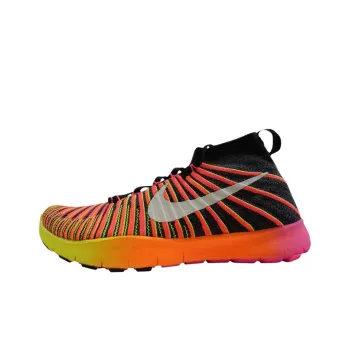 Nike Free Train Force Flyknit Anti Slip Wear Resistant High Top Running Shoes Men's Black Red