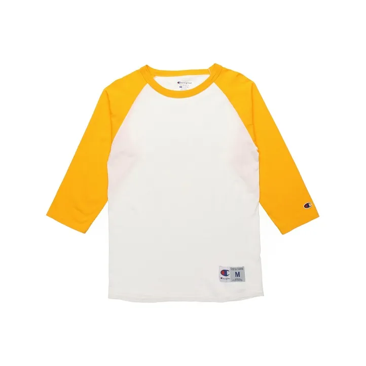Champion T Shirt US Version Unisex White Yellow-0