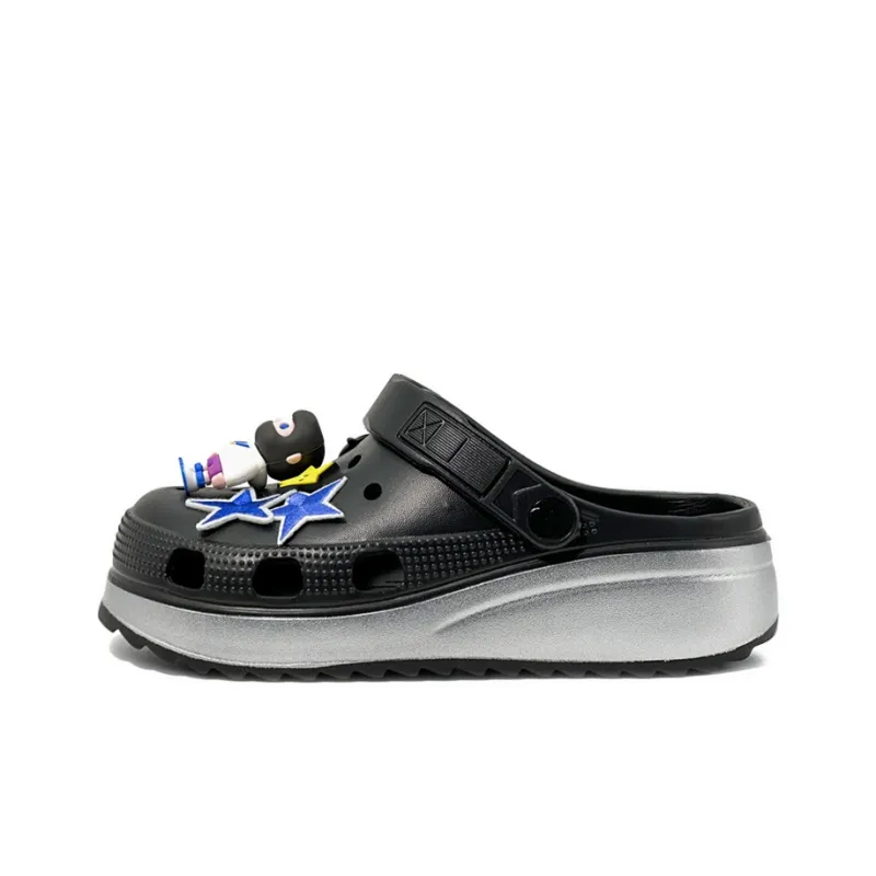 FCMM Clogs Unisex Black Silver Frame Box Included-1