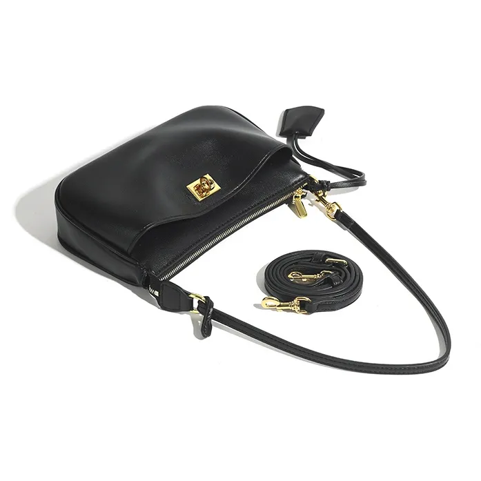 Vigno Synthetic Leather Shoulder Bag Crossbody Bag Regular Women's Black-4