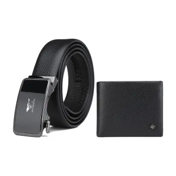 SEPTWOLVES Top Grain Cow Leather Belt Wallet Box Men's Width 3.55cm