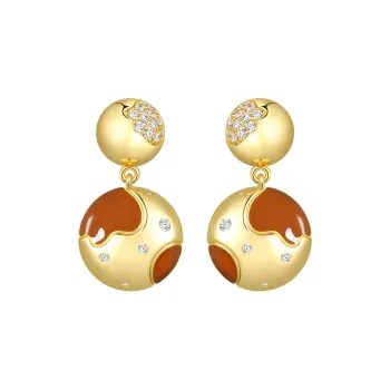 Social Talent 18K Gold Plated Copper Earrings Women's