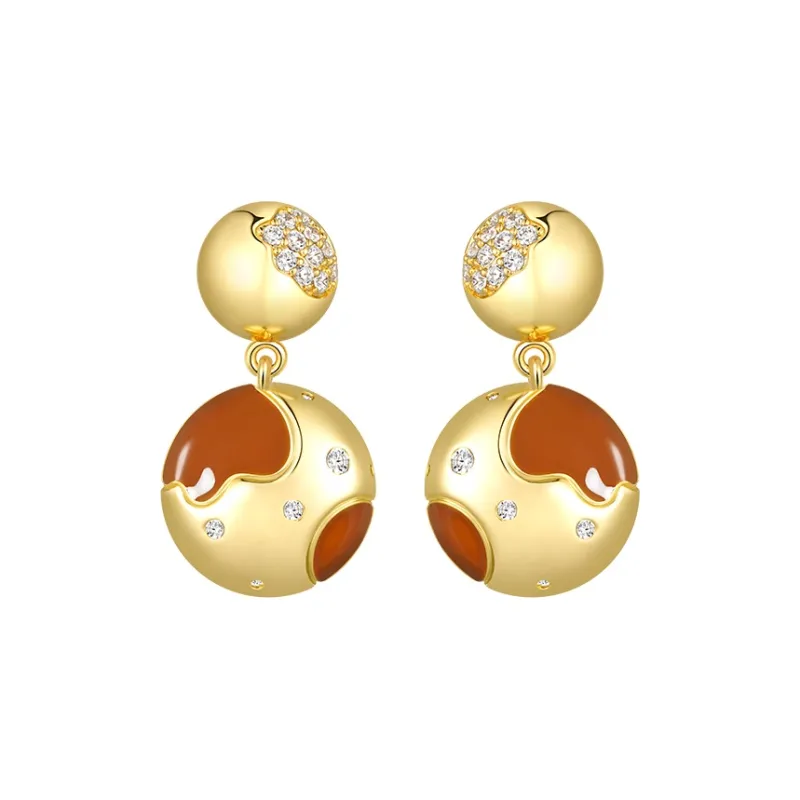 Social Talent 18K Gold Plated Copper Earrings Women's-0