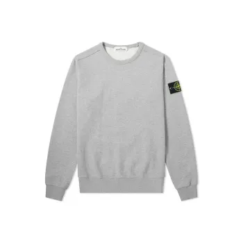 STONE ISLAND Logo Appliquéd Mélange Cotton Jersey Sweatshirt