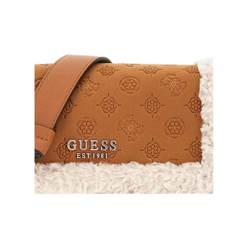GUESS Polyurethane Shoulder Bag Crossbody Bag Mini Women's Brown-3