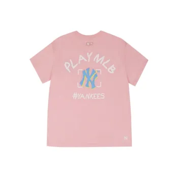 MLB Drop Shoulder Sleeve T Shirt Unisex Pink