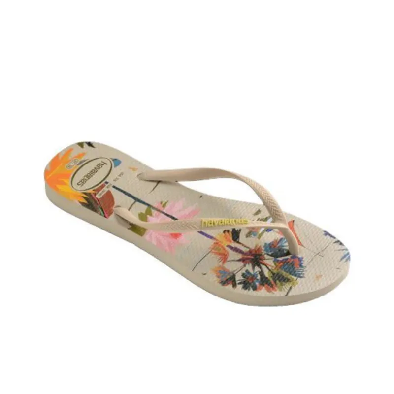 Havaianas Rubber Sole Slip Resistant Flip Flops Women's Ecru-1