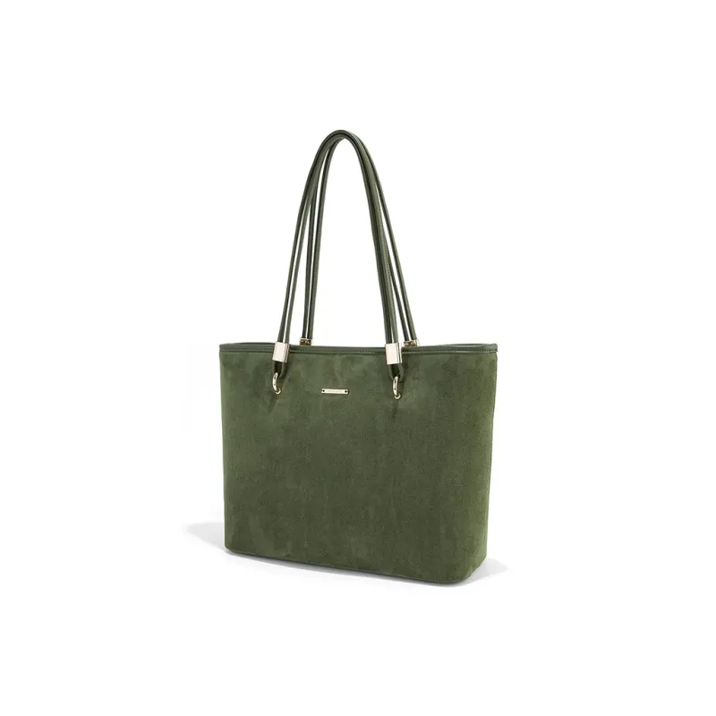 CLEVER& KETCH PU Tote Bag Shopping Bag Shoulder Bags Women's Black/Green-2