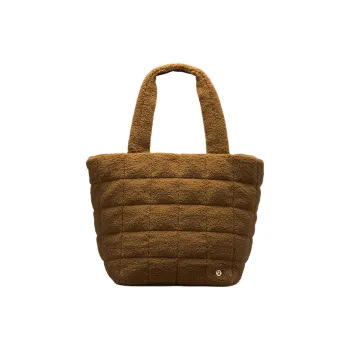 Lululemon Quilted Textured Brushed Fabric Tote Bag, Shopping Bag, Shoulder Bag Women's Caramel