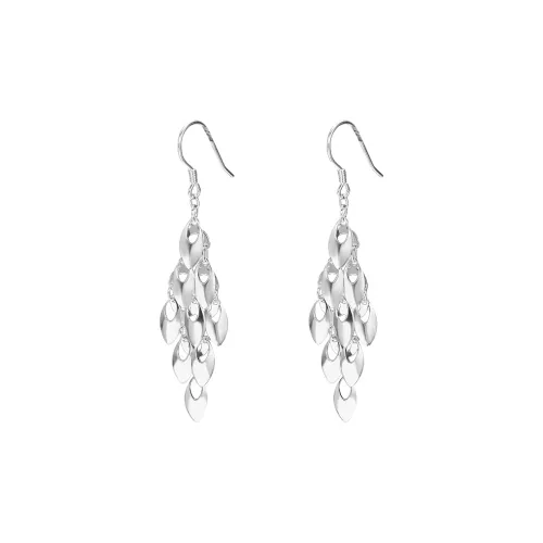 Old Qingyun Silver Building Foot Silver 990 Earrings Women's