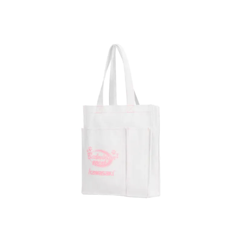 Kawasaki Canvas Inside Slip Pocket Can Hold Two Rackets Shoulder Bag Regular Unisex Kitty Pink/Puppy Blue-1