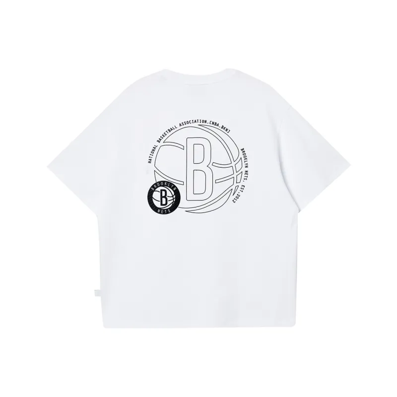 JACK JONES· x NBA JACK & JONES NBA Co brand T Shirt Men's A06 Raw White-1