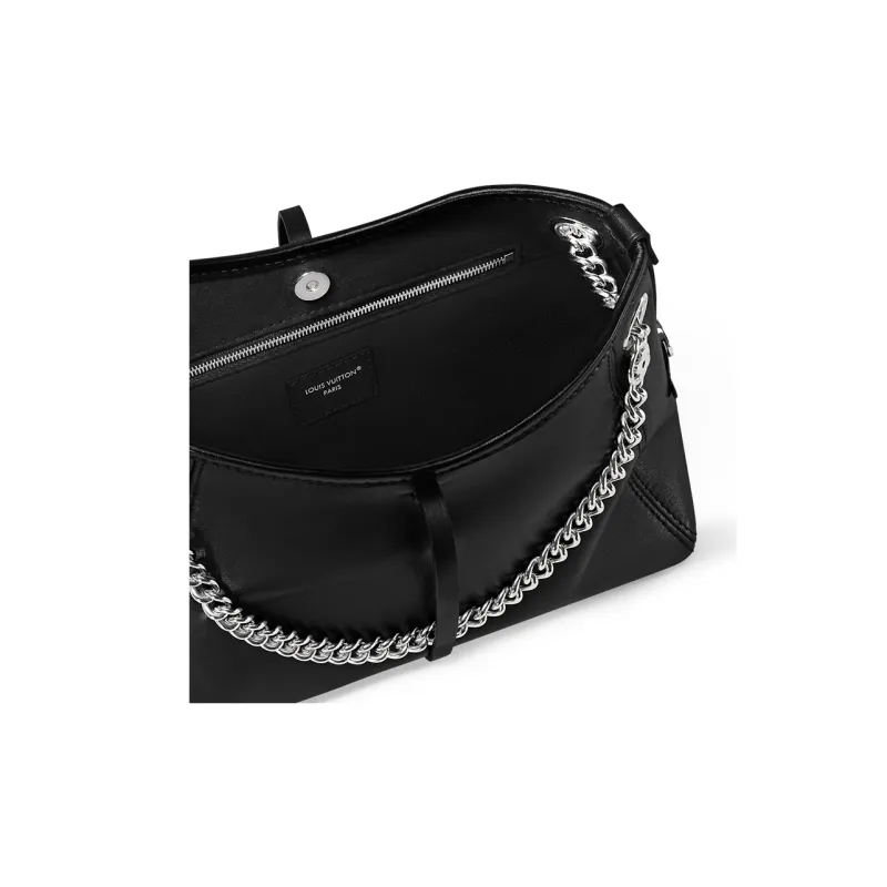 LOUIS VUITTON Sheepskin Shoulder Bag Small Size Women's Black-4