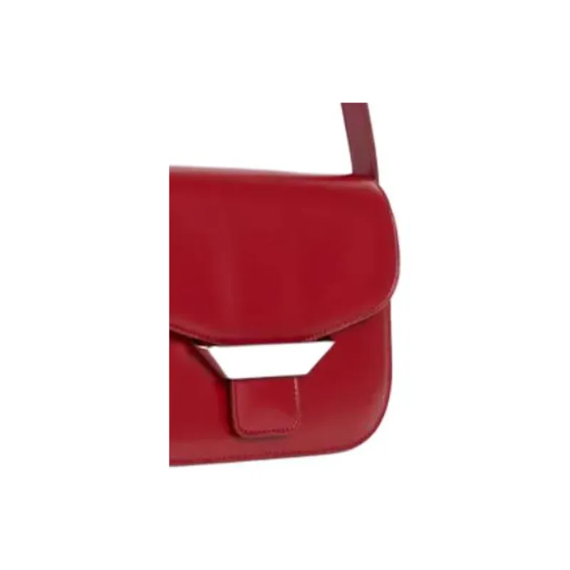 KENZO Cow Leather Crossbody Bag, Shoulder Bag Women's Cherry Red-3