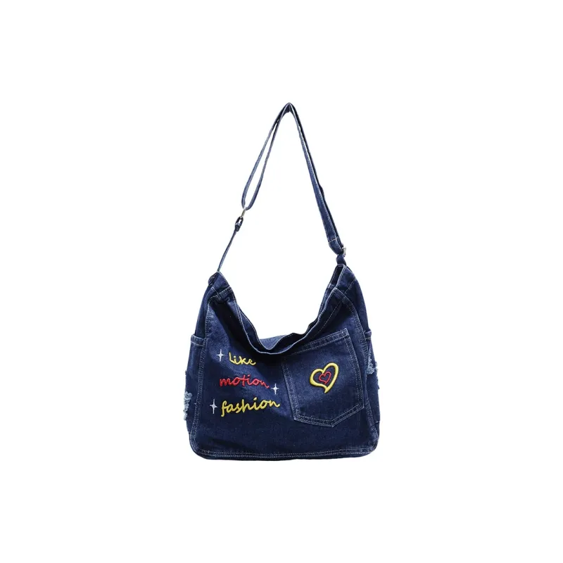 SUN EARTH &U Denim Shoulder Bag Women's Multicolor-2