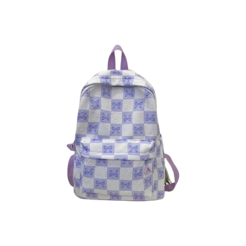 URBAN FOREST Nylon Backpack Unisex Black/Purple/Green/Blue-5