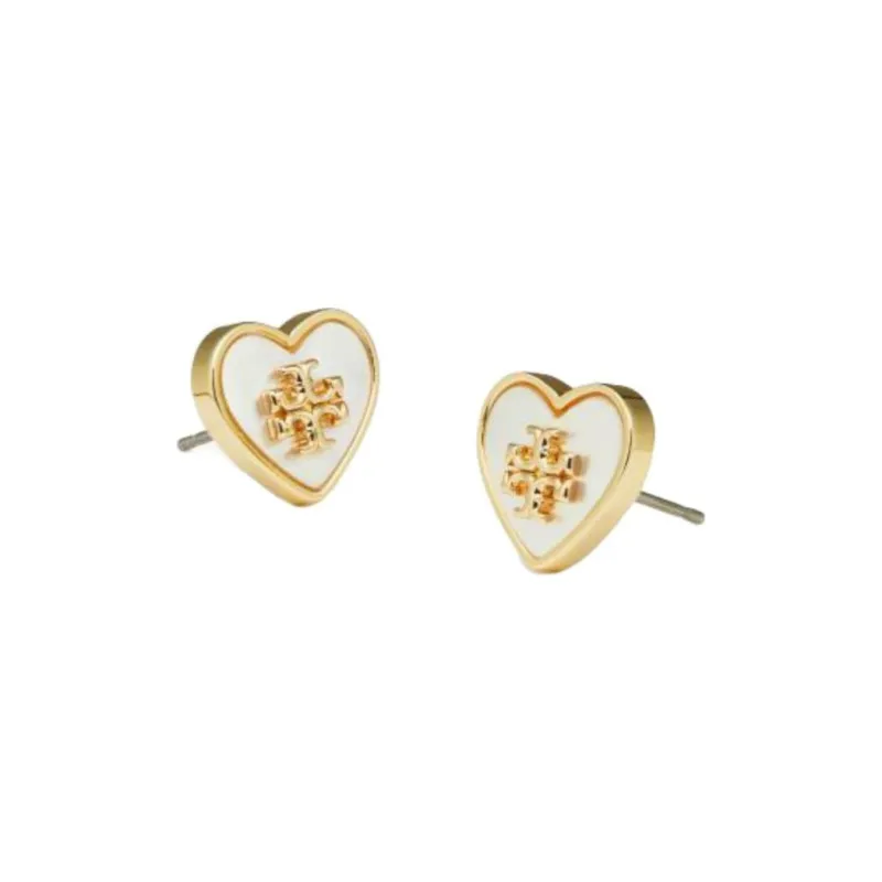TORY BURCH Kira Heart Embellished Earrings-3