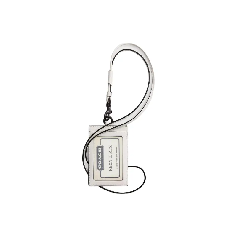 COACH Calfskin Card Holder Men's White-0