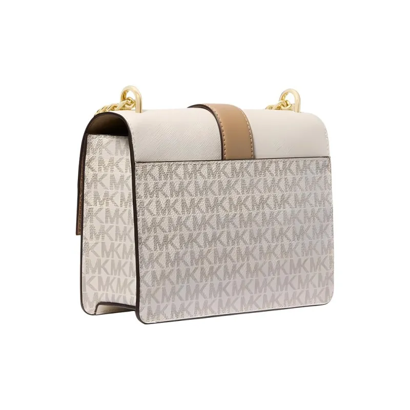 MICHAEL KORS Cow Leather Shoulder Bag, Crossbody Bag Small Size Women's Vanilla White-1