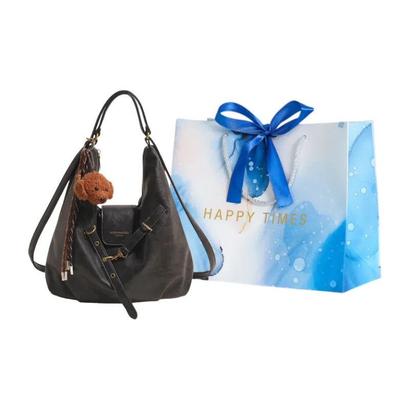 ROUNDOT PU Shoulder Bag Regular Women's Coffee/Brown/Black-14