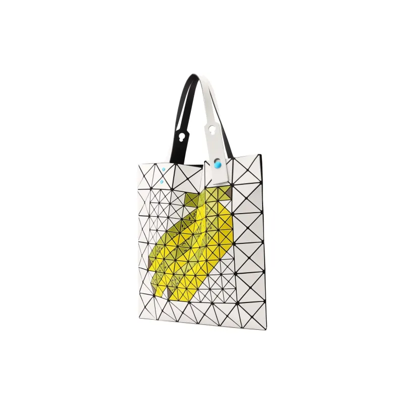 ISSEY MIYAKE Polyvinyl Chloride Resin Tote Bag Shopping Bag Handbag Unisex White & Yellow-1