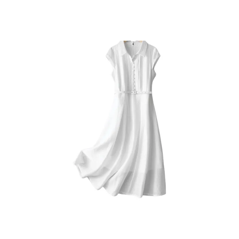 IHIMI Short Sleeved Dress Women's White-1