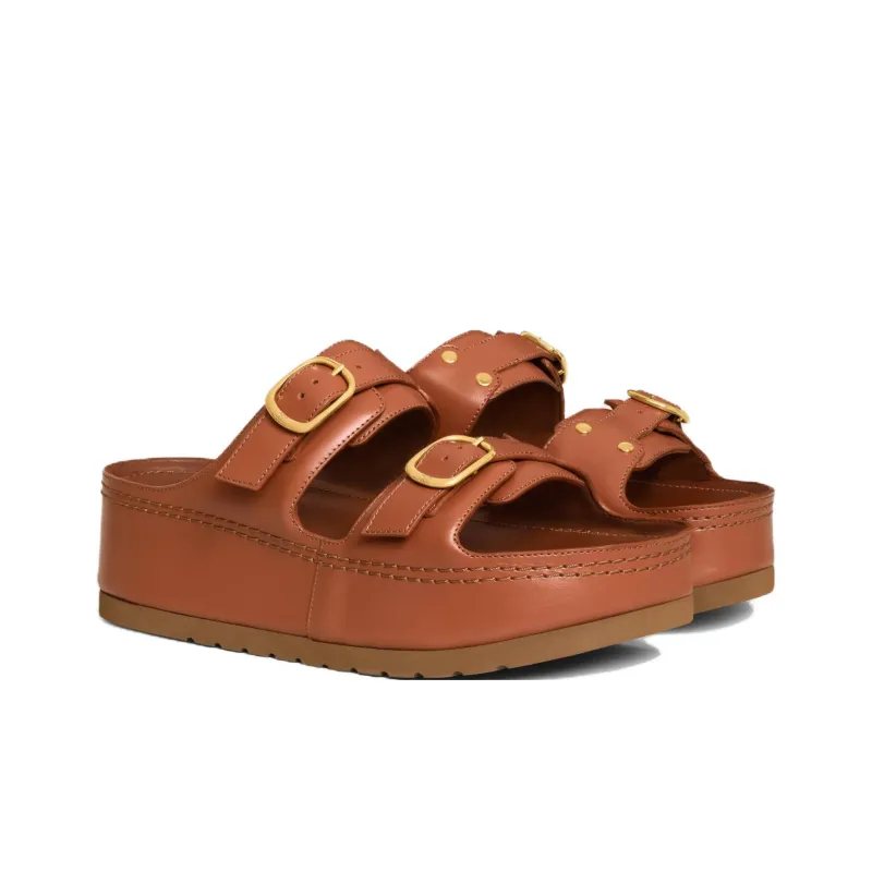 CELINE Slip Resistant Slide Slippers Women's Brown-2