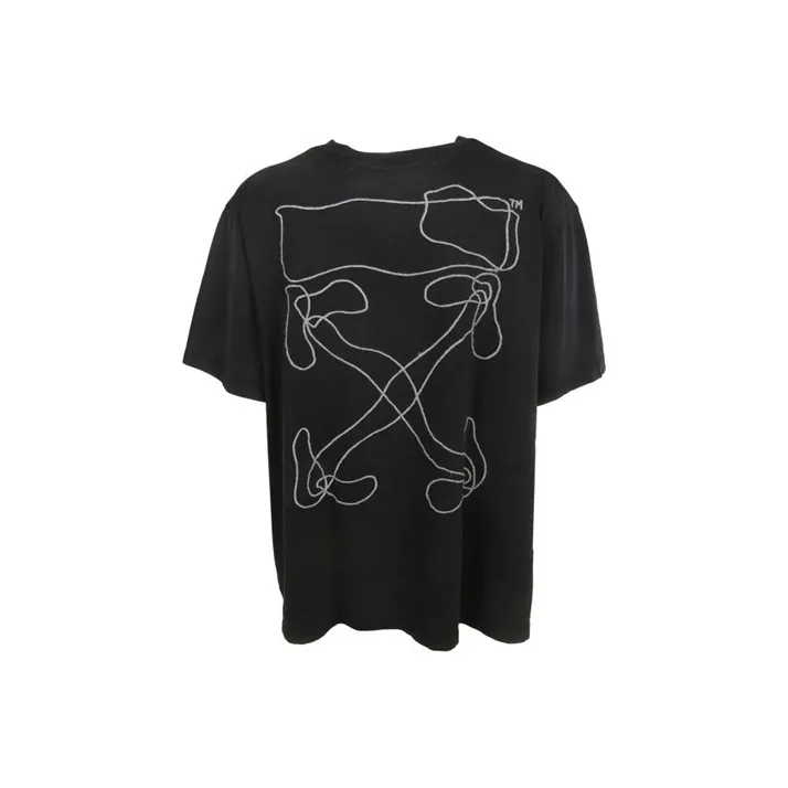 OFF WHITE Oversized Abstract Arrows Embroidered T Shirt-0