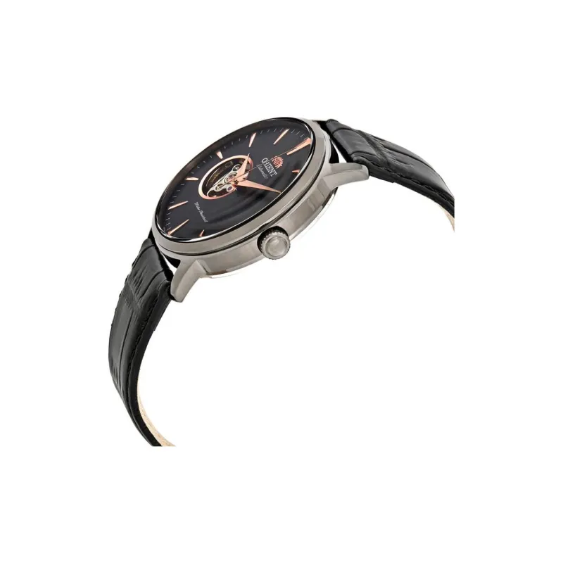 ORIENT Automatic/Manual Mechanical Movement Leather Strap Watch Men's Watches Black Dial-1
