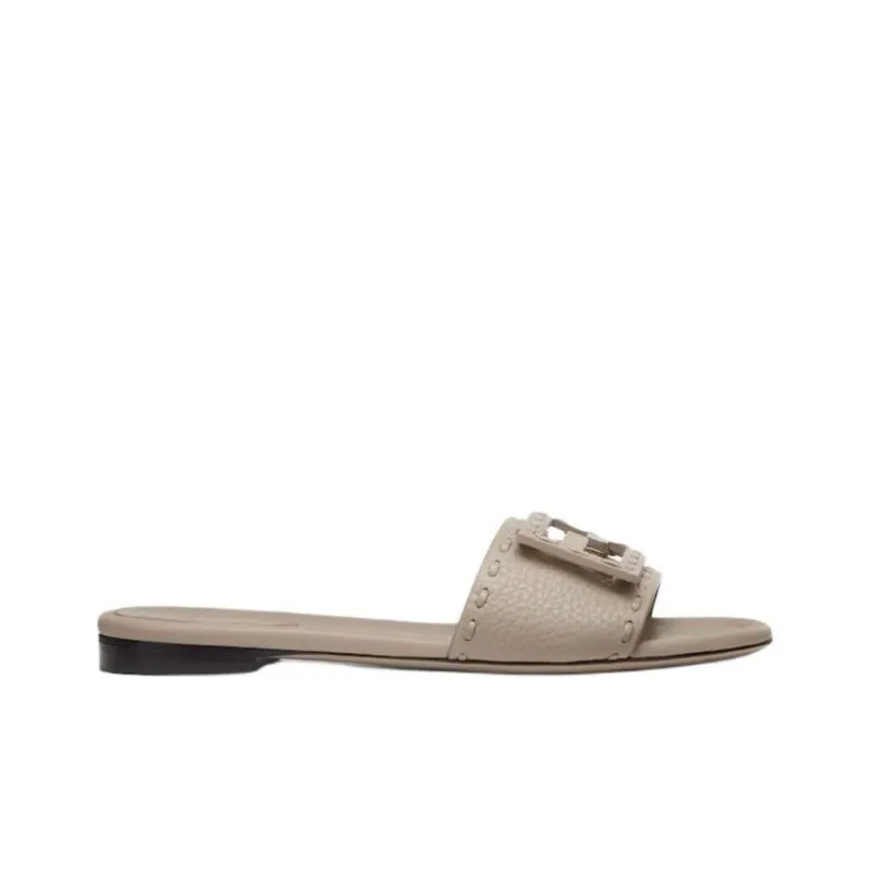 FENDI Baguette Slip Resistant Slide Slippers Women's Gray-1