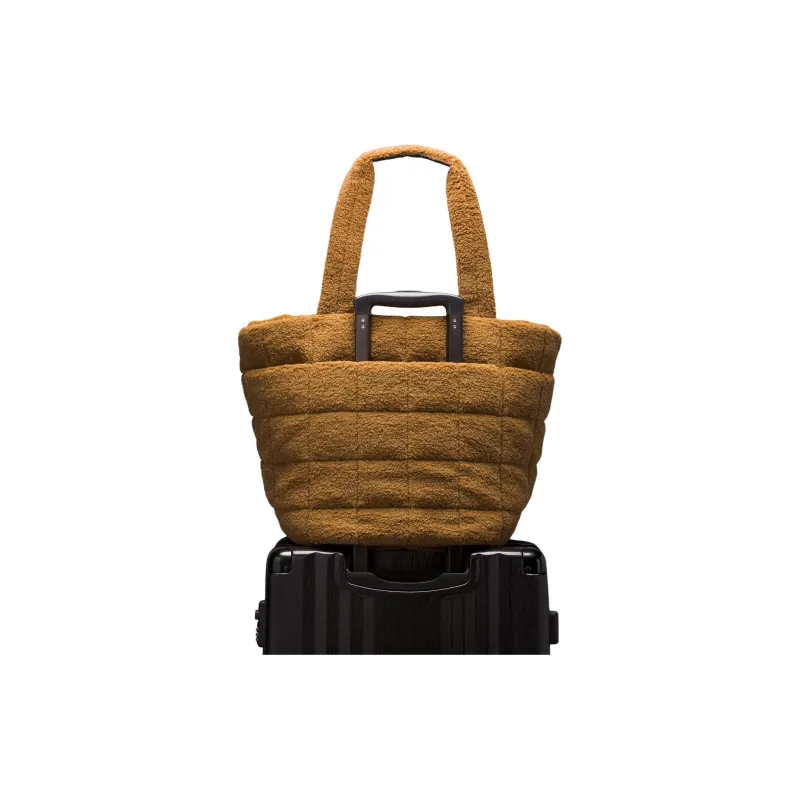 Lululemon Quilted Textured Brushed Fabric Tote Bag, Shopping Bag, Shoulder Bag Women's Caramel-2