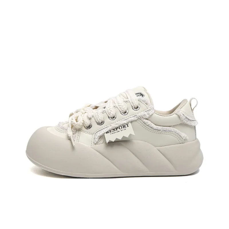 Than Than Me Low Top Skateboard Shoes Women's Beige-0