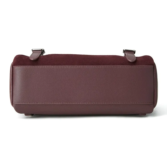 ROBERTA DI CAMERINO Cow Leather Bonded Synthetic Leather Carry Backpack Mini Women's Red/Brown-4