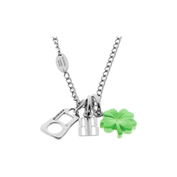 Balenciaga Brass Necklaces Unisex Silver-0