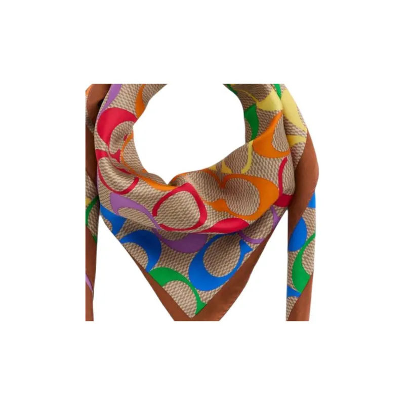 COACH Silk Scarves Unisex Multicolor-1