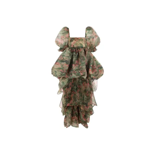 Selkie Collection Evening Dress Women's Apricot With Grimm's Wonderland Print